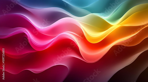 Vibrant Rainbow Wave Abstract Background Illustration