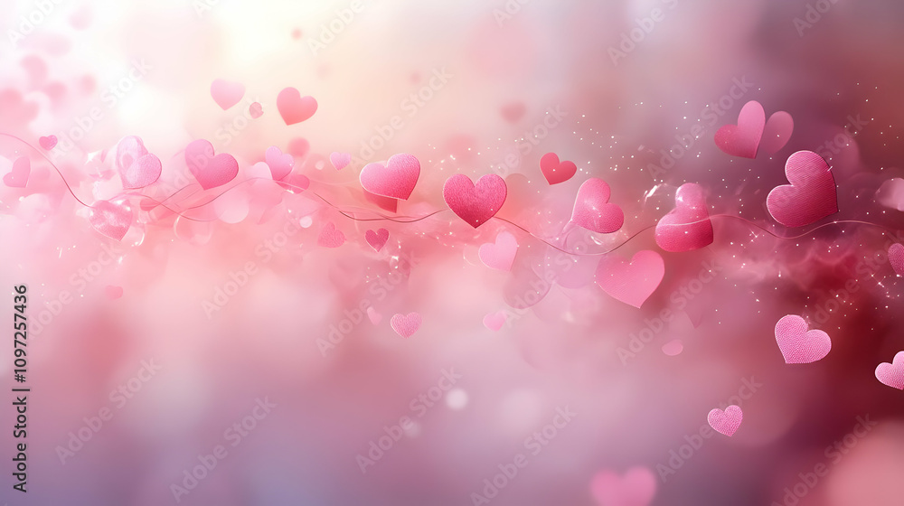Pink Hearts Abstract Background Illustration Pink Hearts Abstract Background Illustration