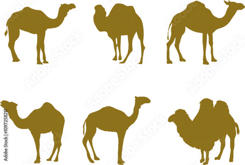 Vector sketch illustration silhouette design drawing of desert animal camel with hump