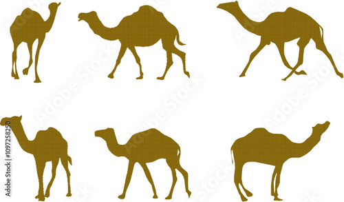 Vector sketch illustration silhouette design drawing of desert animal camel with hump for ride vehicle
