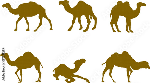 Vector sketch illustration silhouette design drawing of desert animal camel with hump for ride vehicle