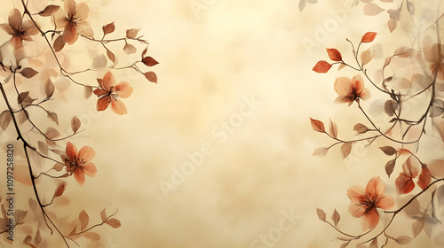 Watercolor Flower Branch Background Illustration