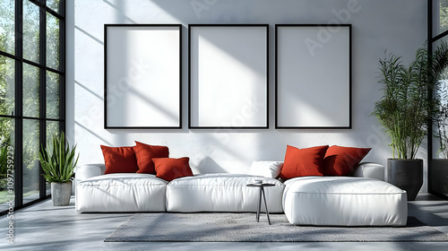 Modern Living Room 3D Illustration