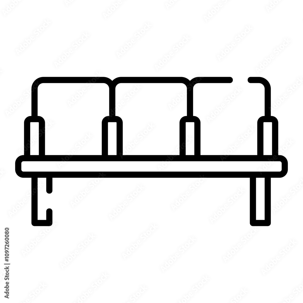 Train station bench black line icon Train station bench black line icon