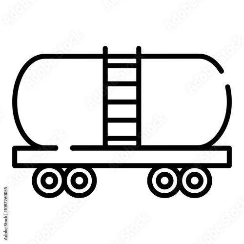 Tank wagon black line icon