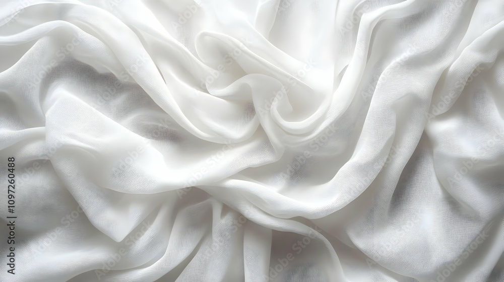 White Fabric Texture, Draped Silk Background White Fabric Texture, Draped Silk Background
