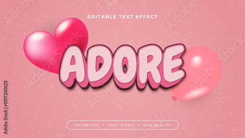 Pink and Black Adore 3d Editable Text Effect - Font Style