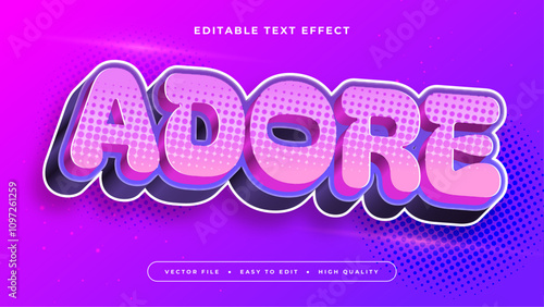 Purple Violet and Blue Adore 3d Editable Text Effect - Font Style