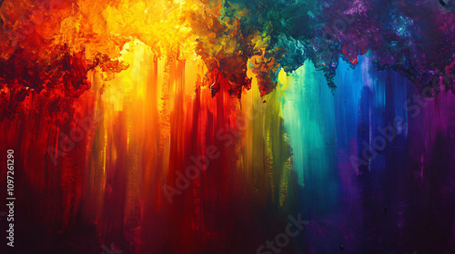 Abstract oil painting featuring a vivid array of colors and dynamic textures for a captivating visual experience