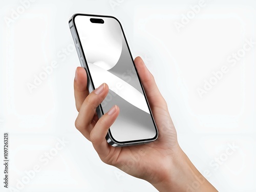 hand holding mobile phone concept image.