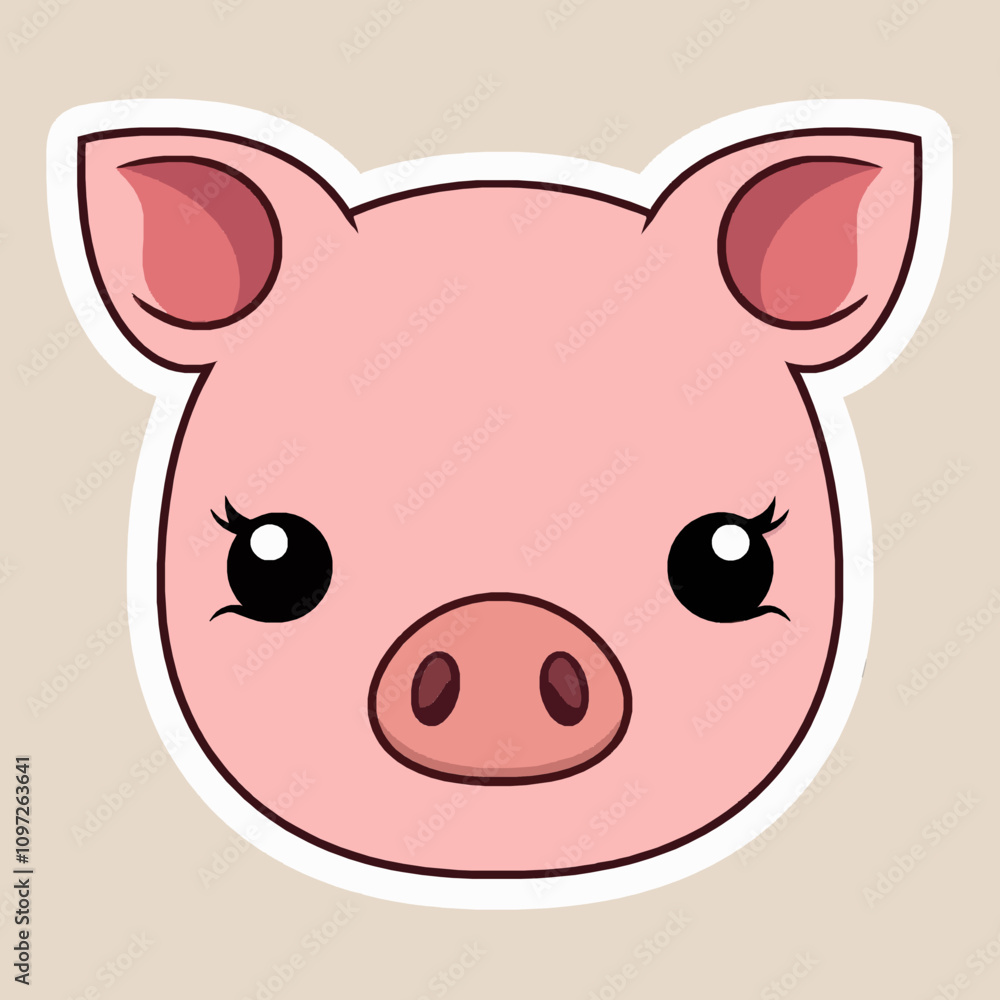 Cute and Cheerful Cartoon Pig Face Design for Kids Cute and Cheerful Cartoon Pig Face Design for Kids