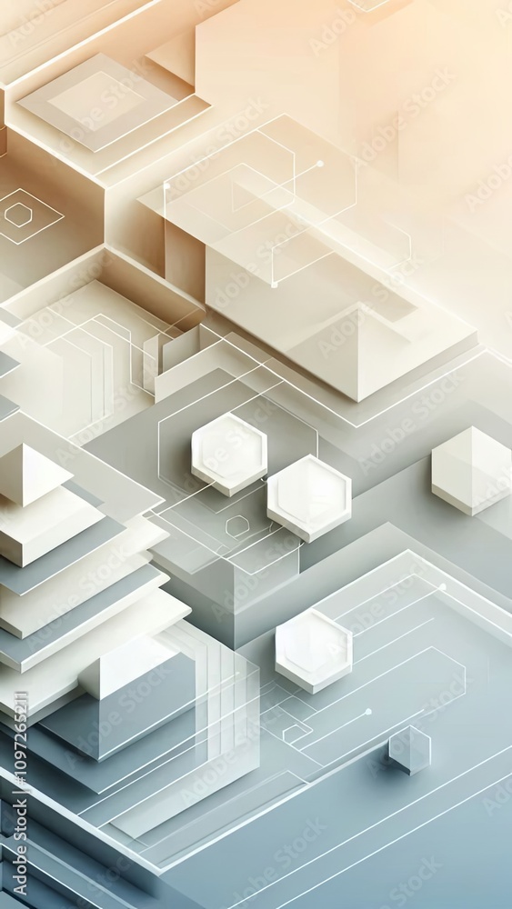 Abstract background with beige geometric shapes and fine lines in a minimalistic design Abstract background with beige geometric shapes and fine lines in a minimalistic design