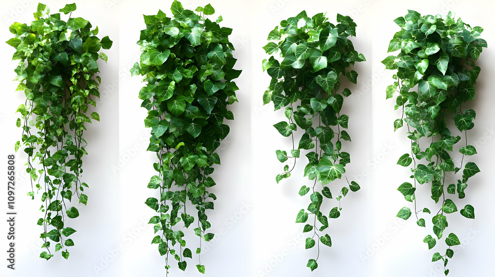 Lush Green Ivy Hanging Plants Illustration