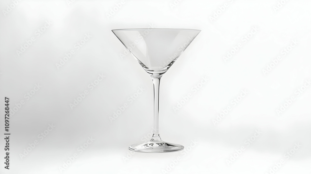 Empty martini glass on white background. Empty martini glass on white background.