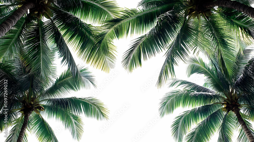 Fototapeta premium Tropical Palm Treetop Illustration