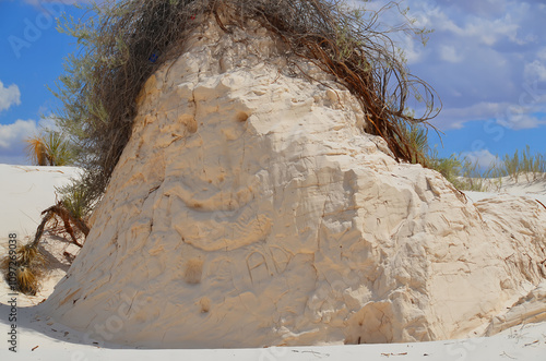 White Sands National Monument U.S located in the state of New Mexico the field of white sand dunes composed of gypsum crystals. The gypsum dune field is the largest of its kind on Earth. photo