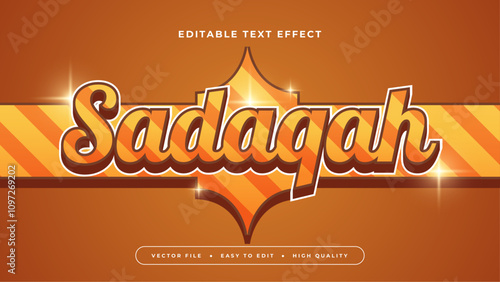 Brown and Orange Sadaqah 3d Editable Text Effect - Font Style