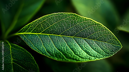 Vibrant Green Leaf Macro Photography