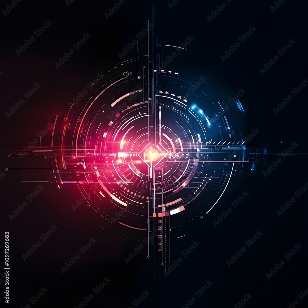 Fototapeta premium Vibrant digital technology abstract background design texture 