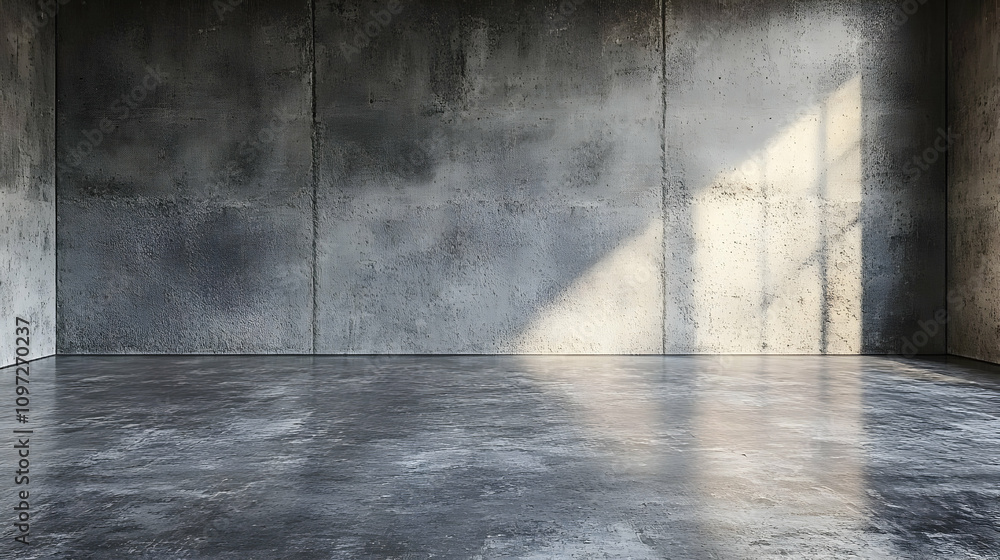 Sunlit Concrete Room 3D Rendering Sunlit Concrete Room 3D Rendering