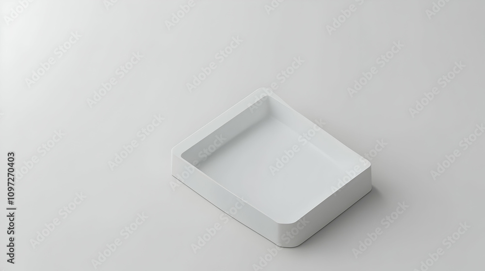 Empty white rectangular container on white background. Empty white rectangular container on white background.