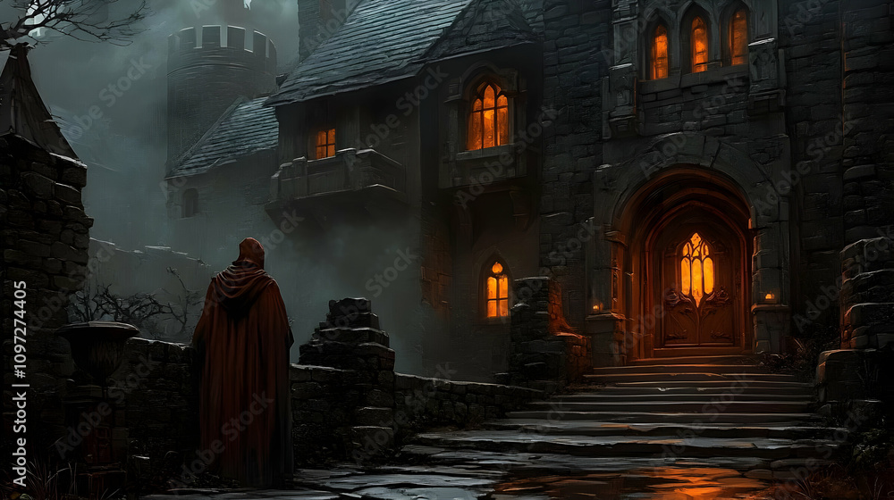 Dark Fantasy Medieval Castle Illustration Dark Fantasy Medieval Castle Illustration