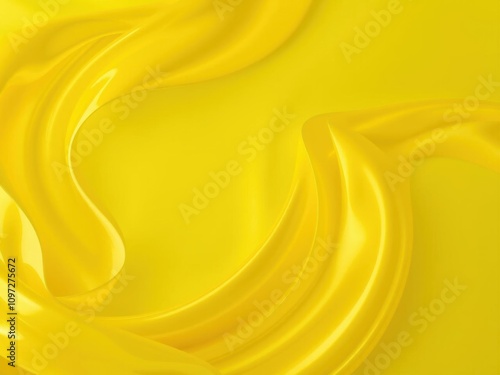 Yellow vinyl film overlapped pieces on wavy texture background, design, film