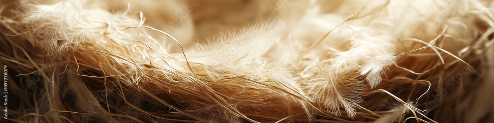 Empty Nests: An empty bird's nest, with soft, fluffy feathers strewn about. Empty Nests: An empty bird's nest, with soft, fluffy feathers strewn about.