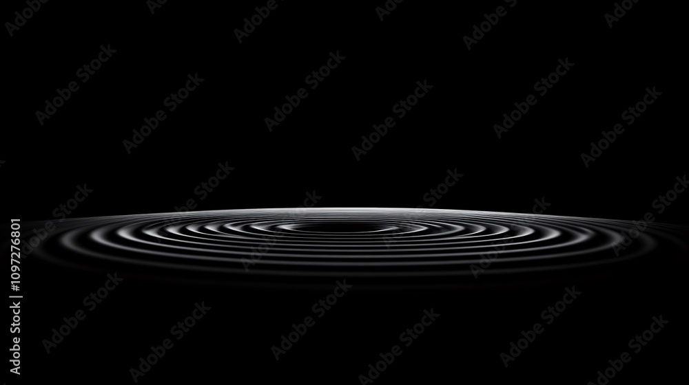 Fototapeta premium Abstract black background with rippling water surface