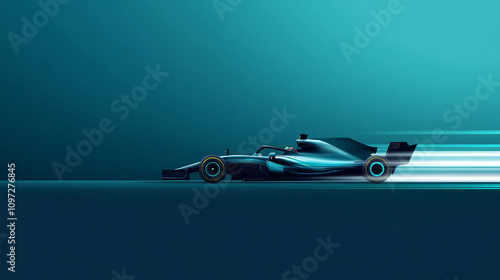 Abstract illustration of a racing car in motion