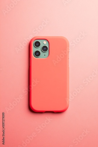 Coral Phone Case on Pink Background