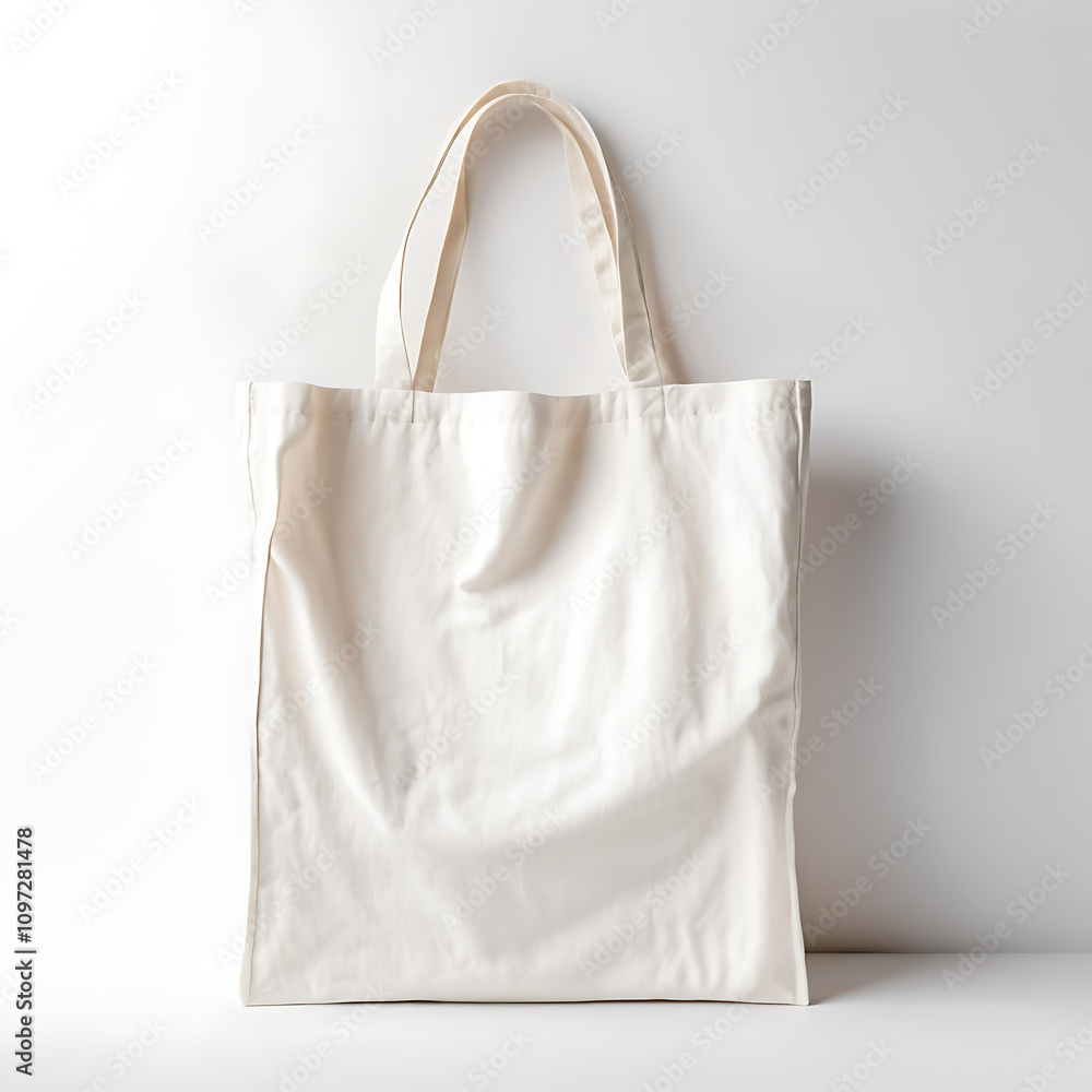 White Cotton eco bag, tote bag mock up Each one has a blank space, isolated on a white background, front view White Cotton eco bag, tote bag mock up Each one has a blank space, isolated on a white background, front view