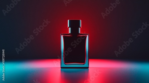 Minimalist Perfume Bottle with Colorful Lighting