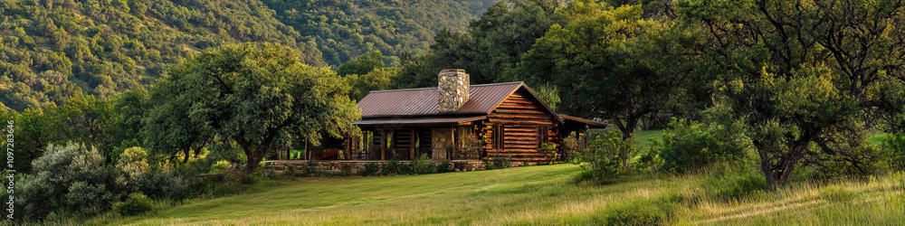 Hill Country Hideaway: A secluded log cabin nestled amongst the verdant hills of the Texas Hill Country. Hill Country Hideaway: A secluded log cabin nestled amongst the verdant hills of the Texas Hill Country.