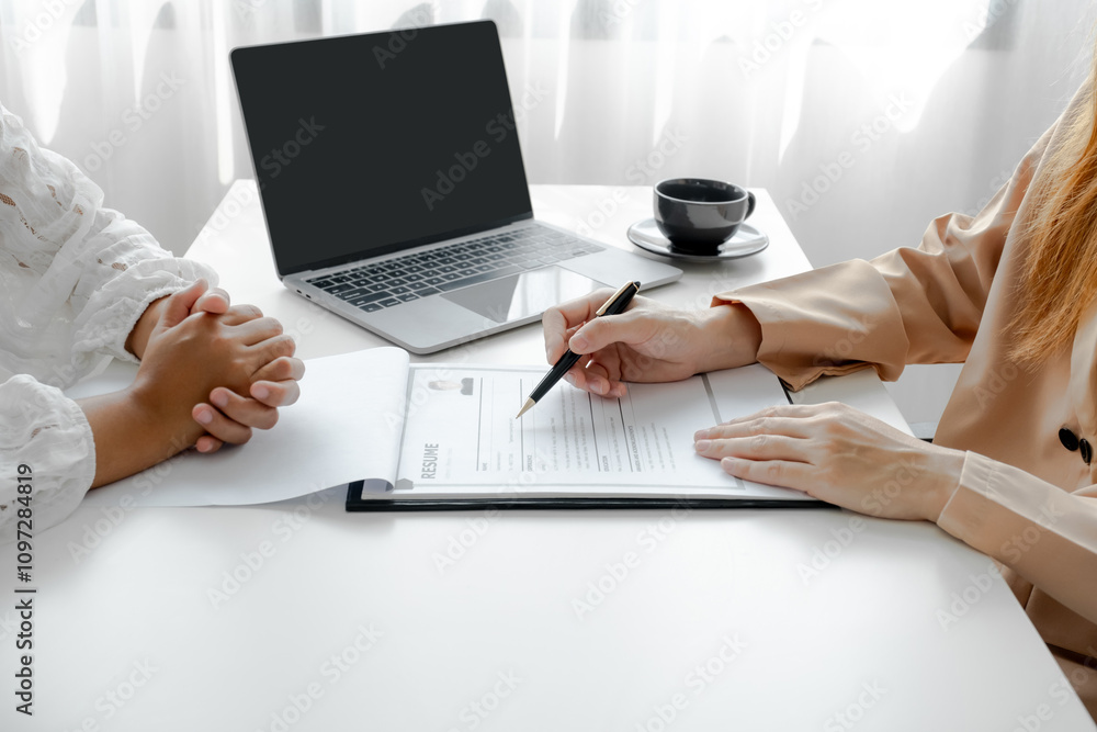 Fototapeta premium Business office executives interview job applicants employee in the meeting room