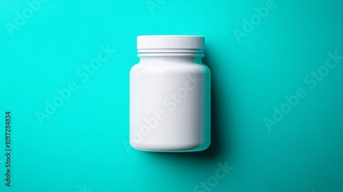 White container on turquoise background