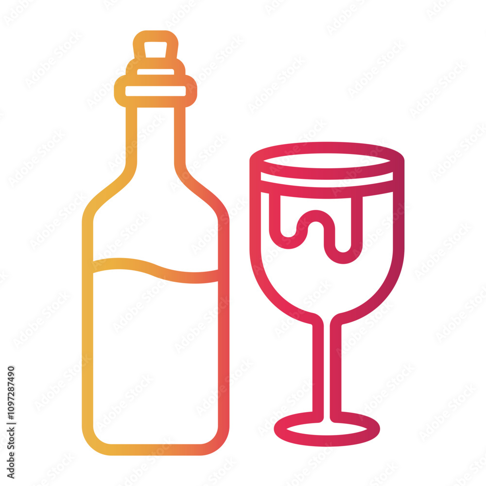 wine Line Gradient Icon wine Line Gradient Icon