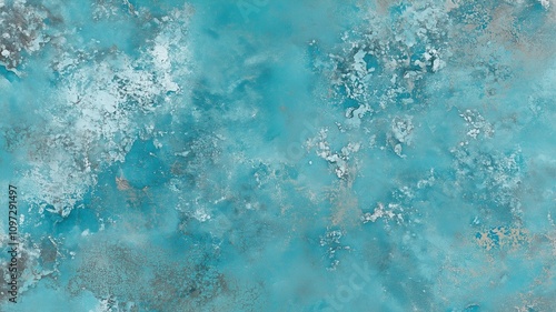 A turquoise grunge texture background with a distressed surface