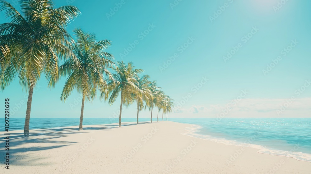 Obraz premium Tropical paradise beach adventure remote island landscape photography nature's beauty wide-angle view travel and relaxation