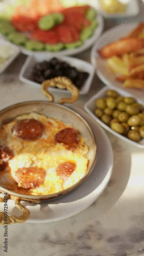 Experience a delightful Traditional Breakfast featuring a rich assortment of Cheese and Tea Experience a delightful Traditional Breakfast featuring a rich assortment of Cheese and Tea