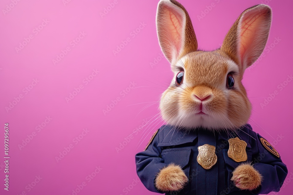 Adorable Police Bunny: A Cute and Humorous Image Adorable Police Bunny: A Cute and Humorous Image