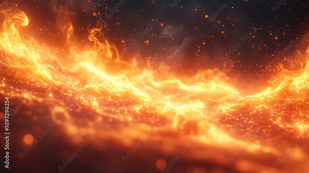Fiery Inferno: Abstract Blaze of Orange and Red Fiery Inferno: Abstract Blaze of Orange and Red