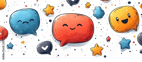 Joyful Chat Bubbles: A Delightful Illustration of Positive Communication photo