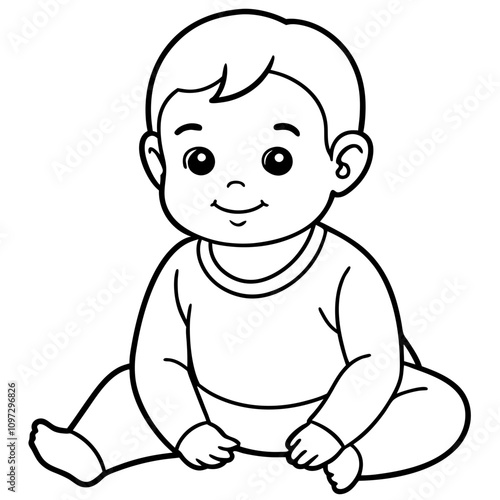 cute baby boy sitting