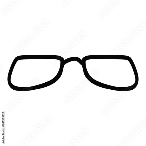 eyeglass, simple vector hand draw doodle