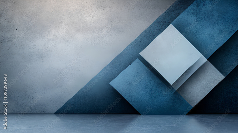Blue Geometric Abstract Composition Blue Geometric Abstract Composition