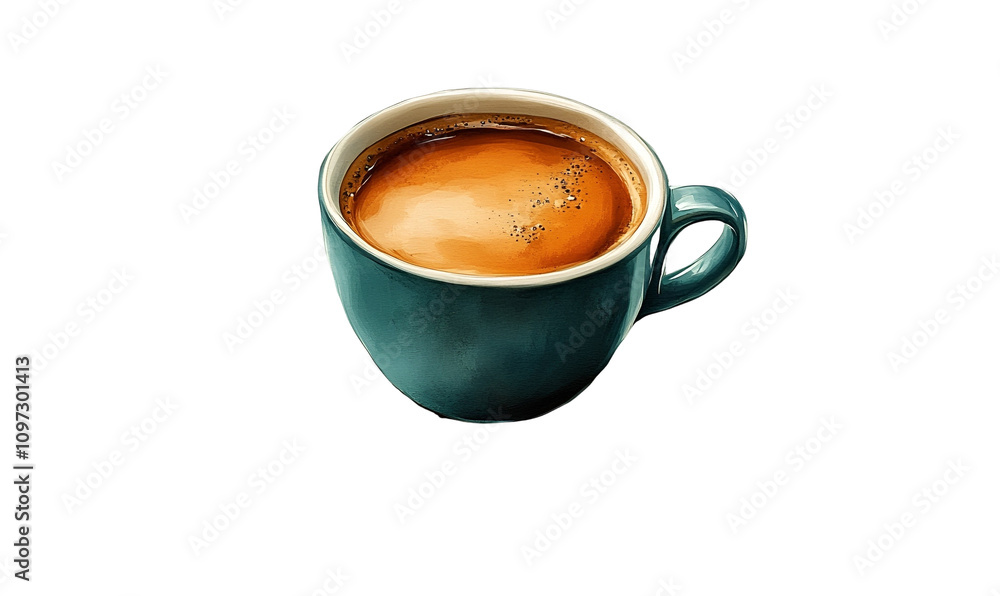 Hand-drawn image of a steaming cup of black coffee on a transparent background Hand-drawn image of a steaming cup of black coffee on a transparent background