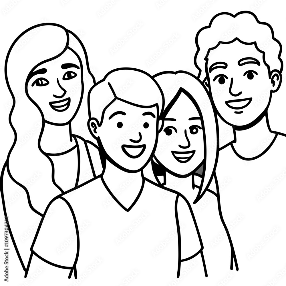 happy friends posing together happy friends posing together