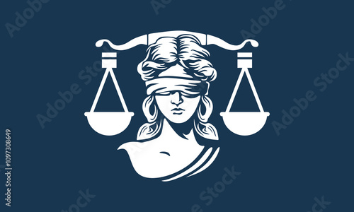 lady law of justice logo, silhouette of women and scales vector illustrations