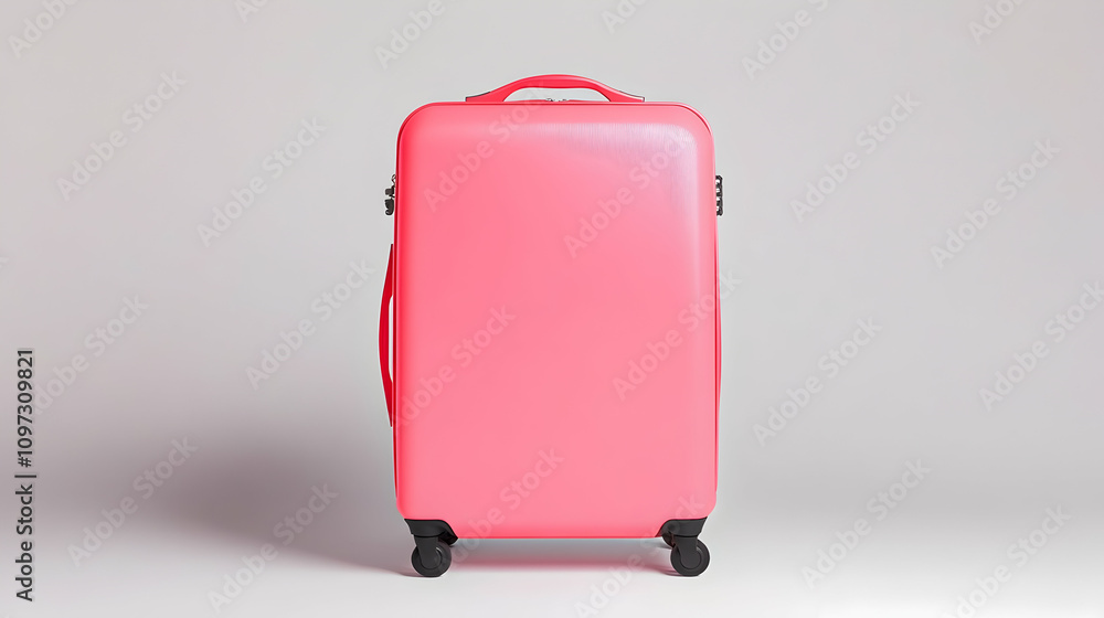 Pink suitcase isolated on white background. Pink suitcase isolated on white background.